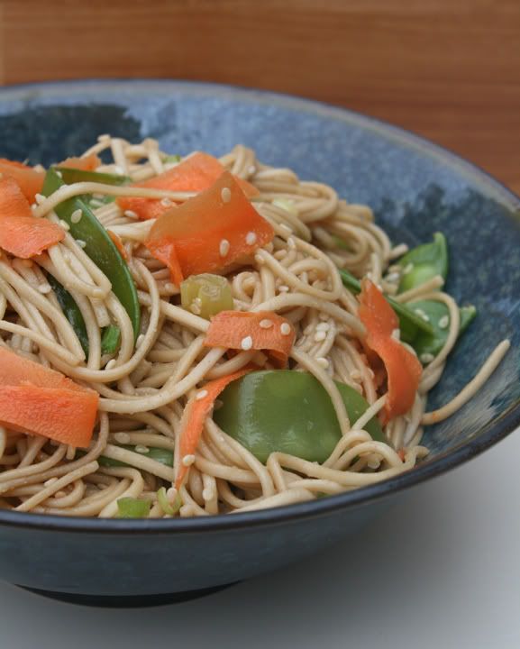 Inspired Bites Cold Soba Noodle Salad with Shrimp